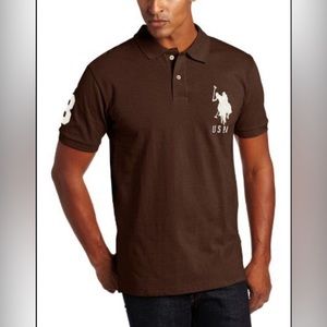 U.S. Polo Assn. Men's Solid Short-Sleeve Pique Polo Shirt, Java Brown